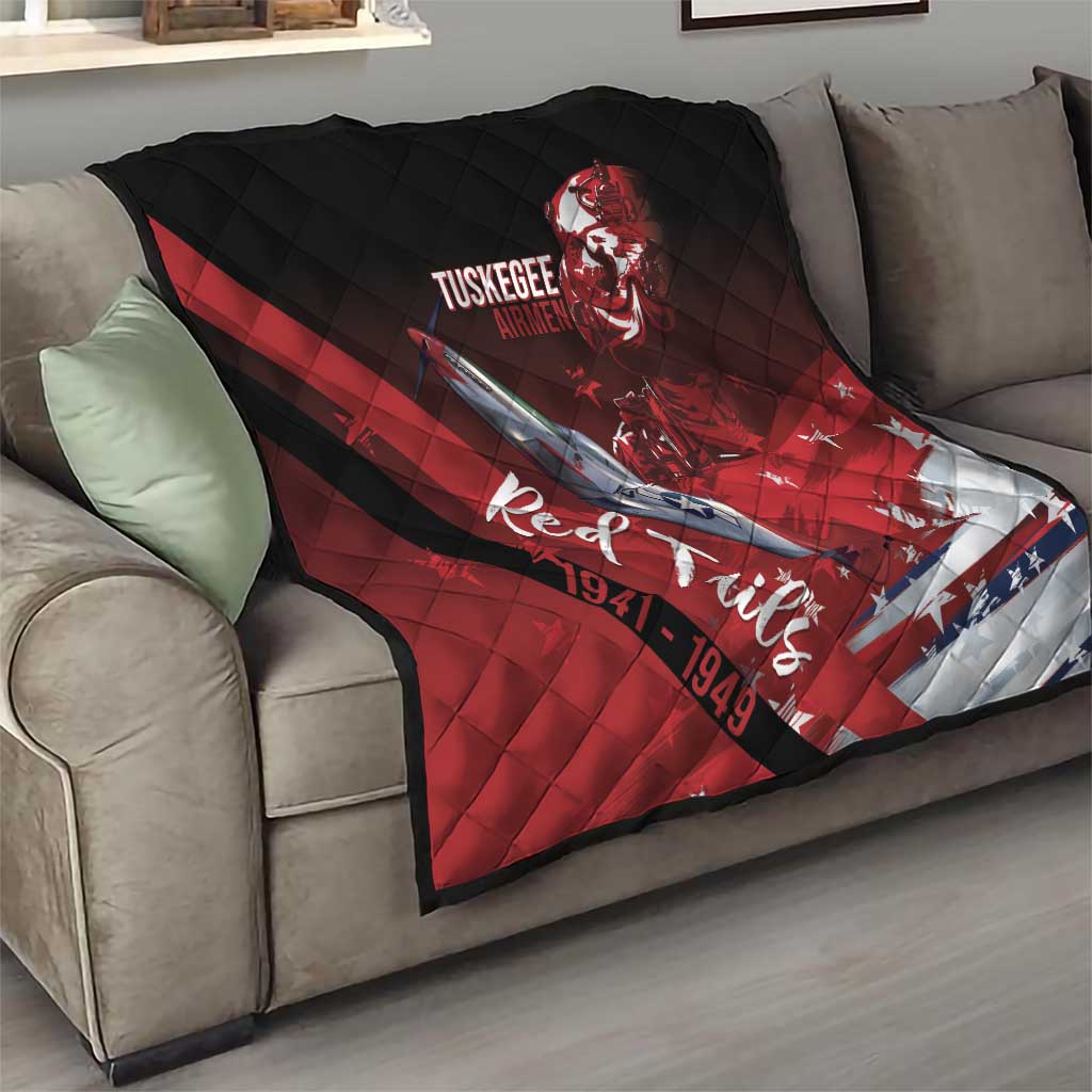Tuskegee Airmen Red Tails Quilt Straighten Up and Fly Right - Black Red - Wonder Print Shop