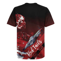 Tuskegee Airmen Red Tails Rugby Jersey Straighten Up and Fly Right - Black Red - Wonder Print Shop