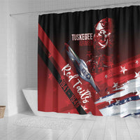 Tuskegee Airmen Red Tails Shower Curtain Straighten Up and Fly Right - Black Red - Wonder Print Shop