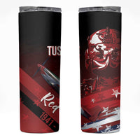 Tuskegee Airmen Red Tails Skinny Tumbler Straighten Up and Fly Right - Black Red - Wonder Print Shop