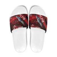 Tuskegee Airmen Red Tails Slide Sandals Straighten Up and Fly Right - Black Red - Wonder Print Shop