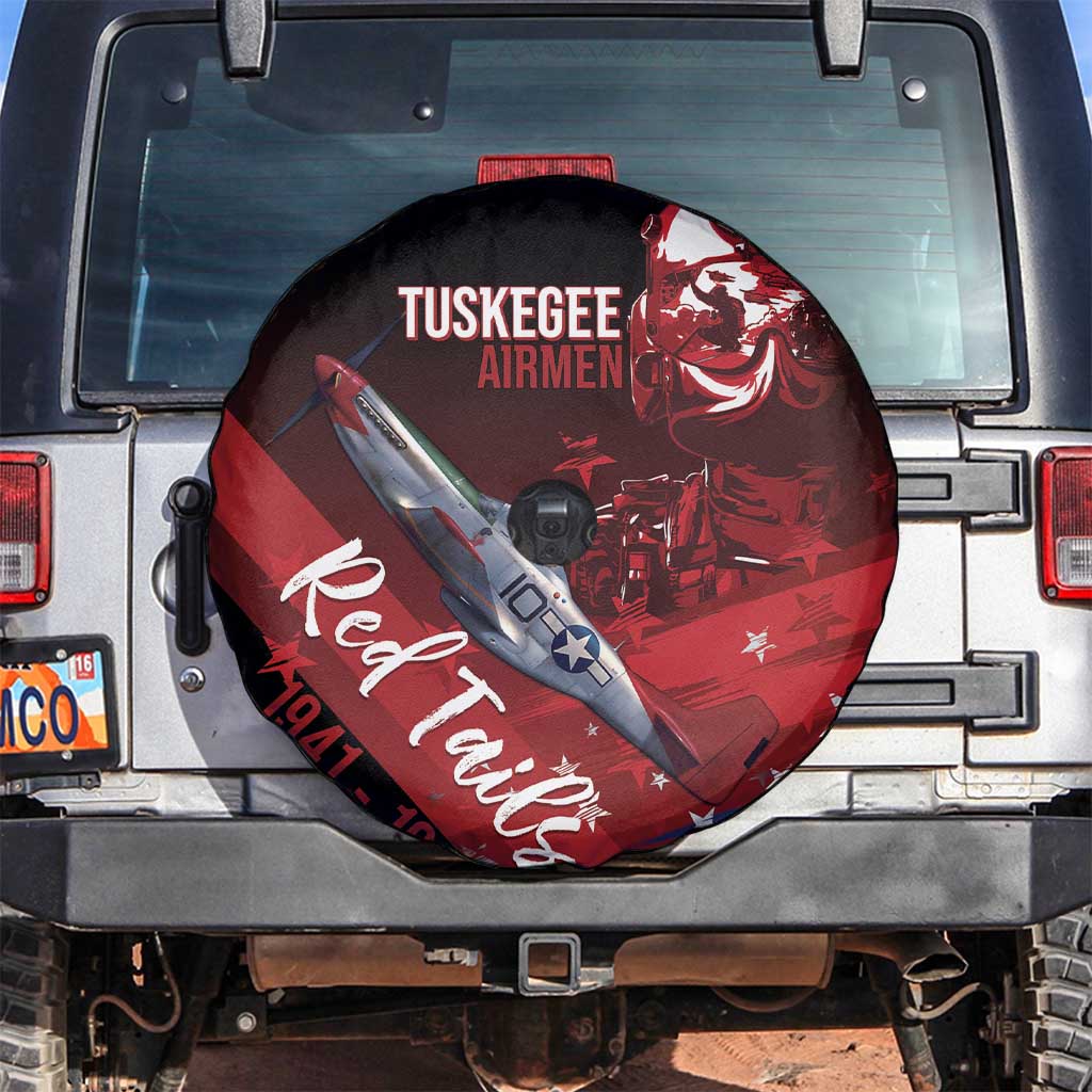 Tuskegee Airmen Red Tails Spare Tire Cover Straighten Up and Fly Right - Black Red - Wonder Print Shop