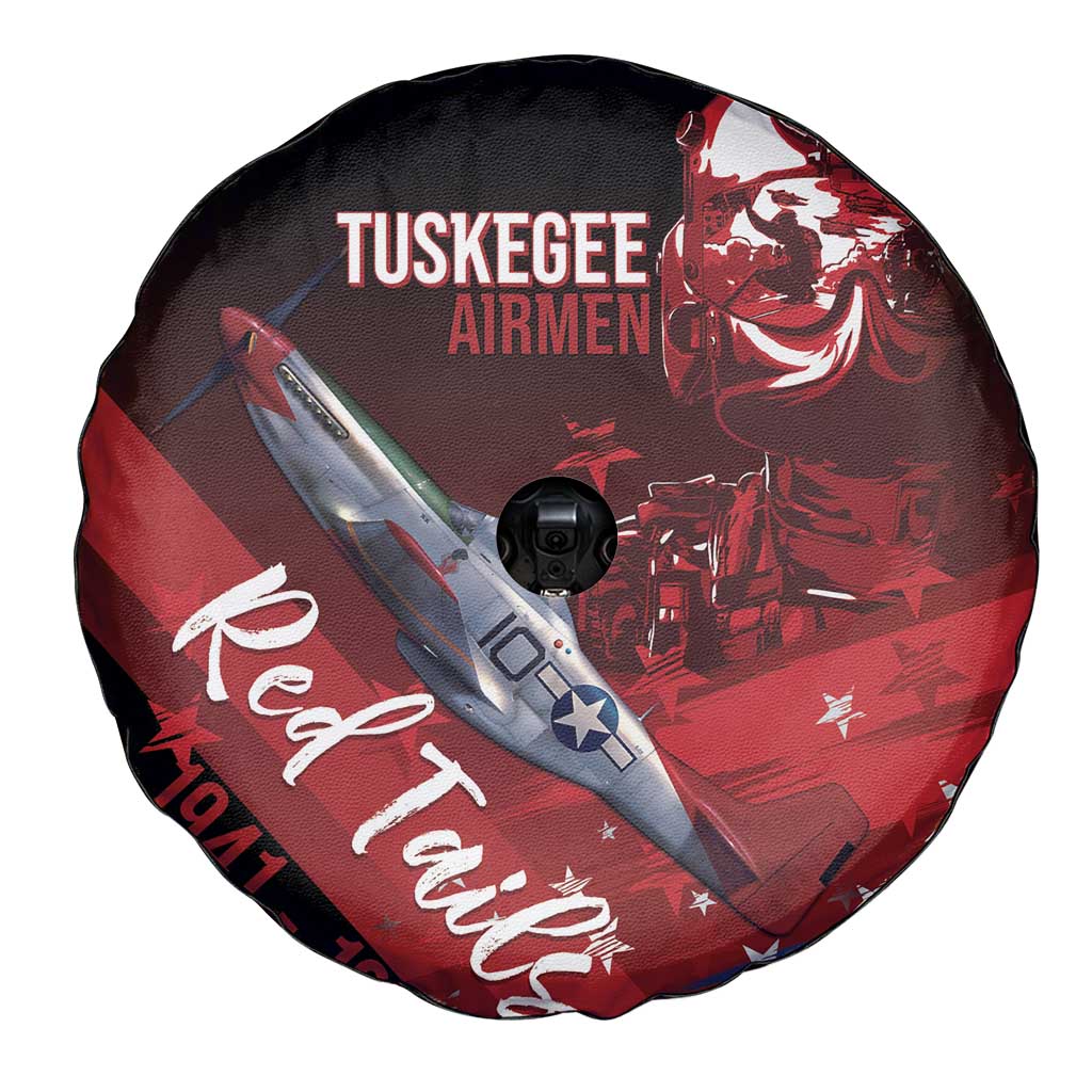 Tuskegee Airmen Red Tails Spare Tire Cover Straighten Up and Fly Right - Black Red - Wonder Print Shop