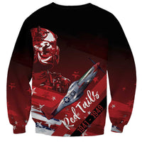 Tuskegee Airmen Red Tails Sweatshirt Straighten Up and Fly Right - Black Red - Wonder Print Shop
