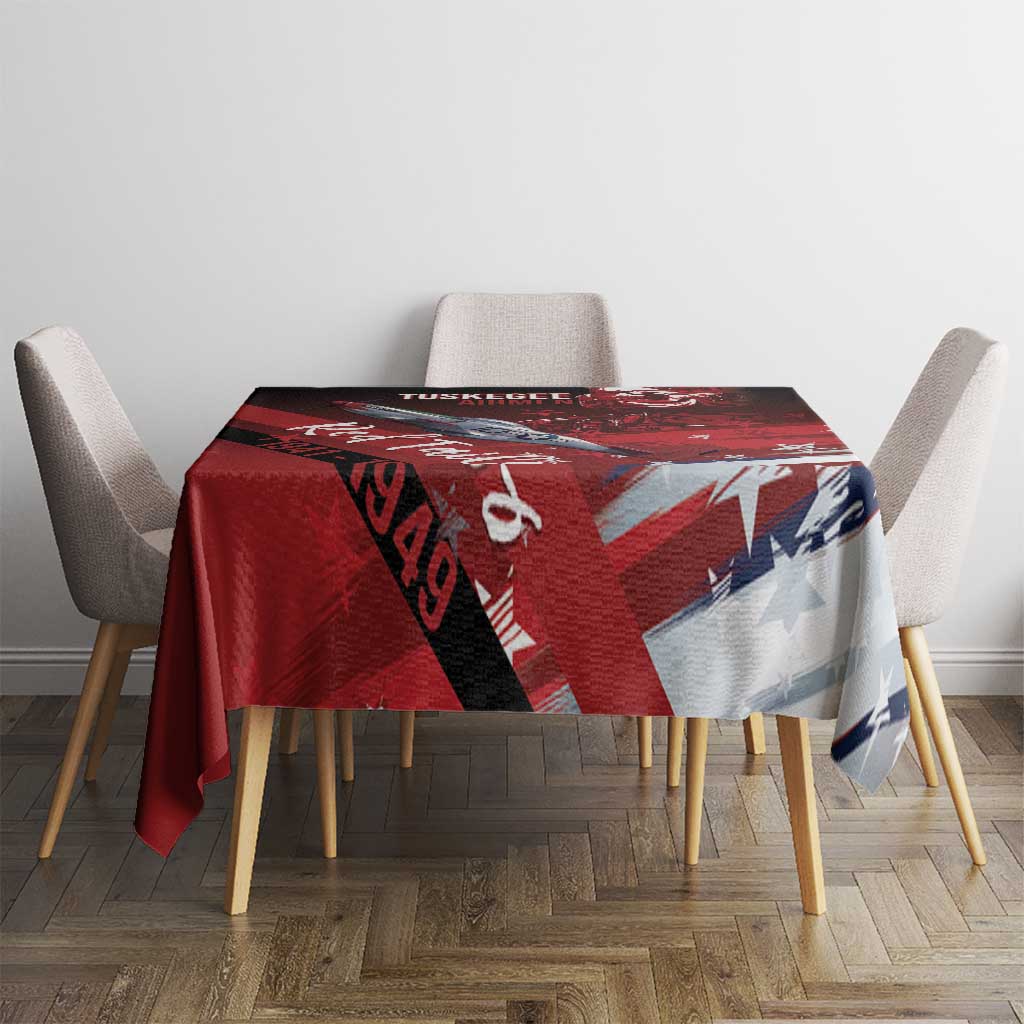 Tuskegee Airmen Red Tails Tablecloth Straighten Up and Fly Right - Black Red - Wonder Print Shop