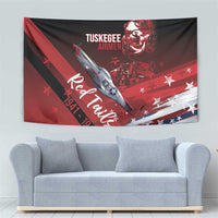 Tuskegee Airmen Red Tails Tapestry Straighten Up and Fly Right - Black Red - Wonder Print Shop
