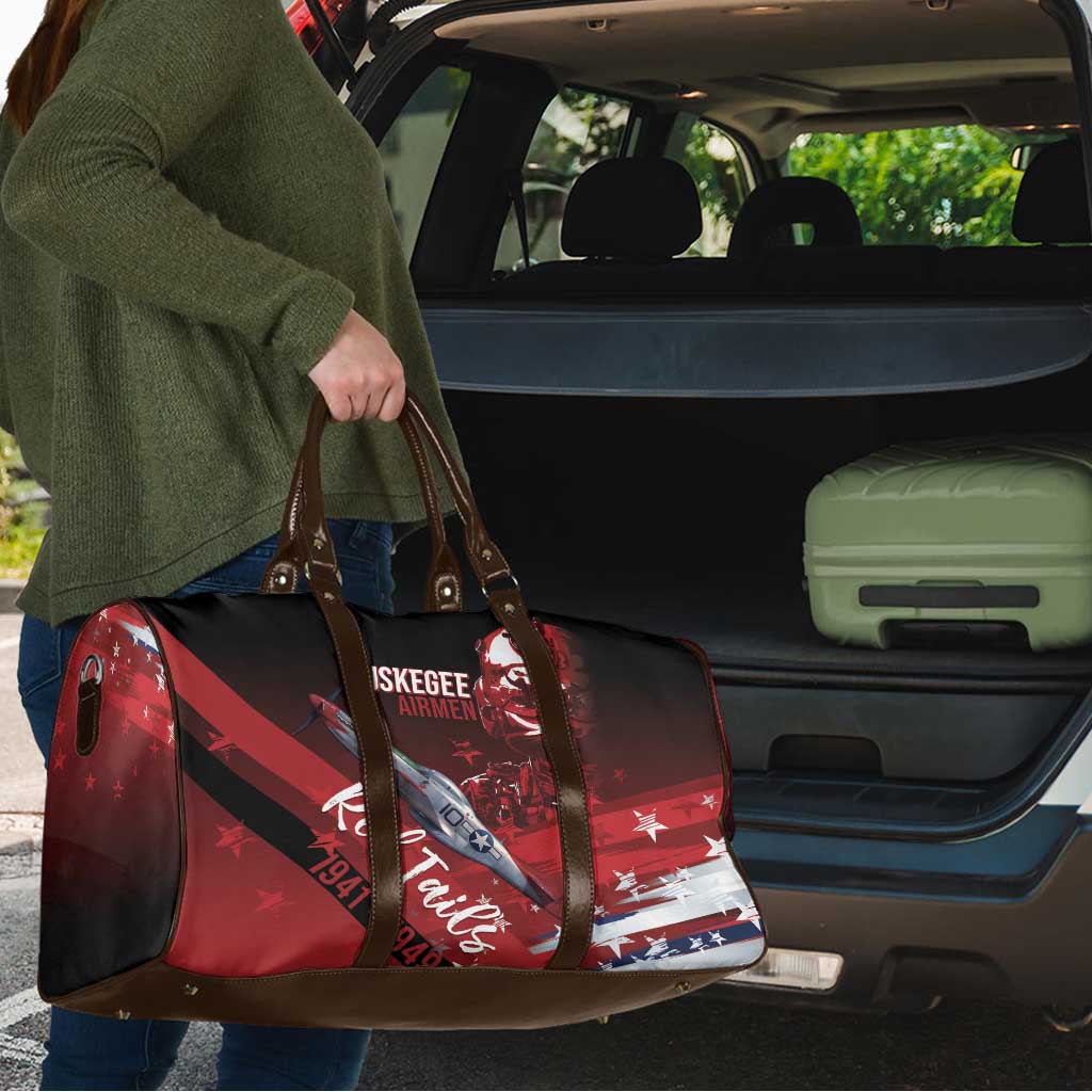 Tuskegee Airmen Red Tails Travel Bag Straighten Up and Fly Right - Black Red - Wonder Print Shop