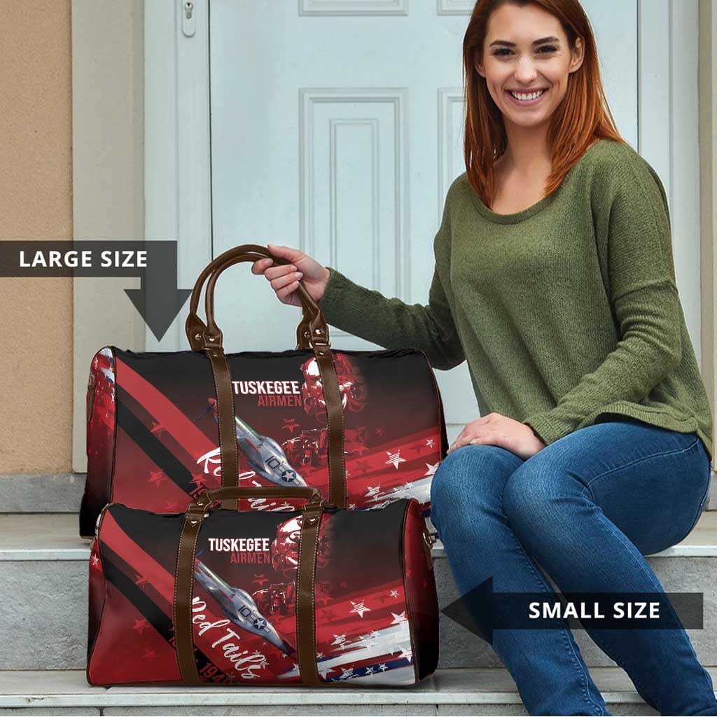 Tuskegee Airmen Red Tails Travel Bag Straighten Up and Fly Right - Black Red - Wonder Print Shop