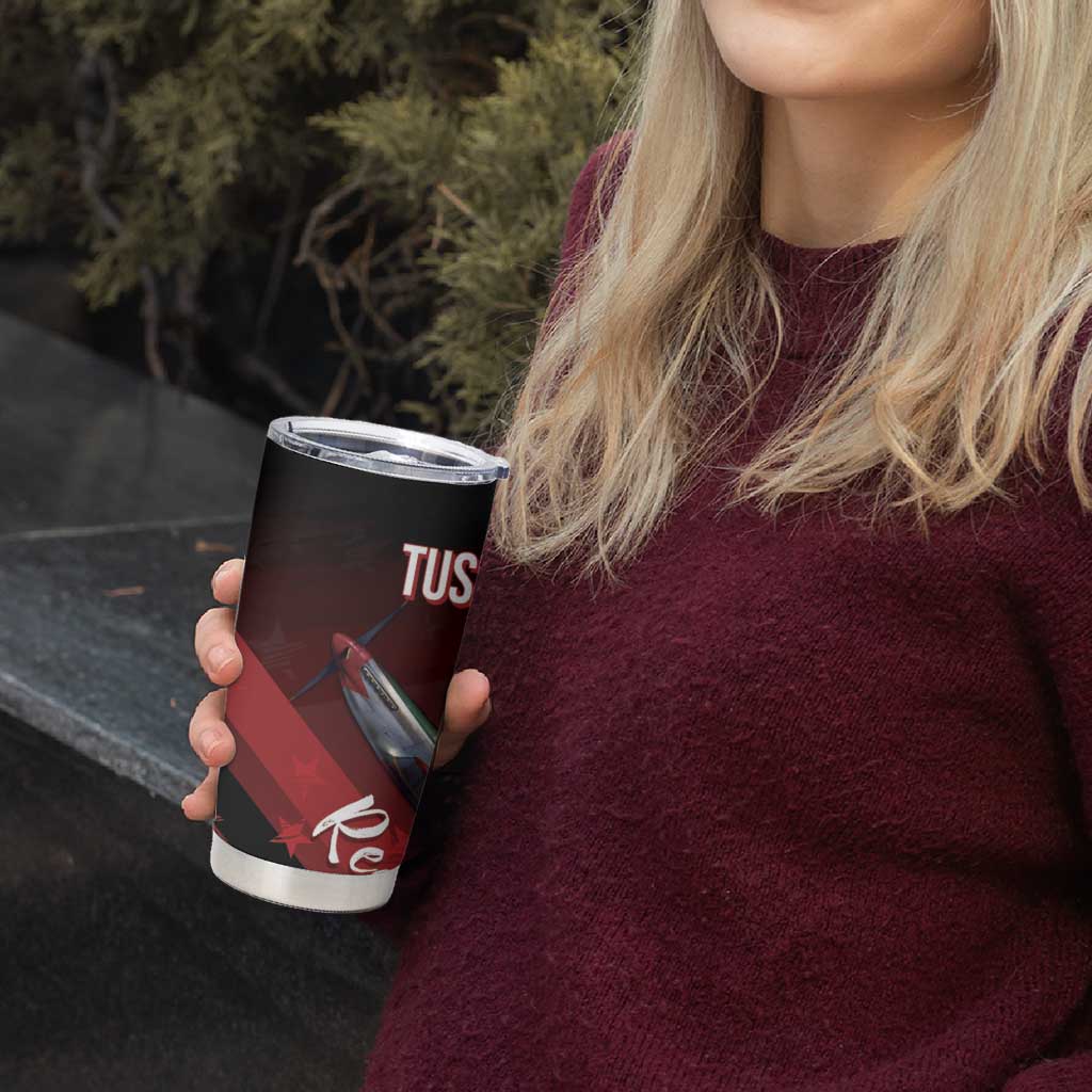 Tuskegee Airmen Red Tails Tumbler Cup Straighten Up and Fly Right - Black Red - Wonder Print Shop