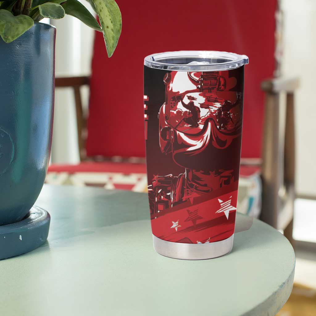 Tuskegee Airmen Red Tails Tumbler Cup Straighten Up and Fly Right - Black Red - Wonder Print Shop