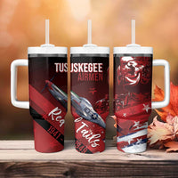 Tuskegee Airmen Red Tails Tumbler With Handle Straighten Up and Fly Right - Black Red - Wonder Print Shop