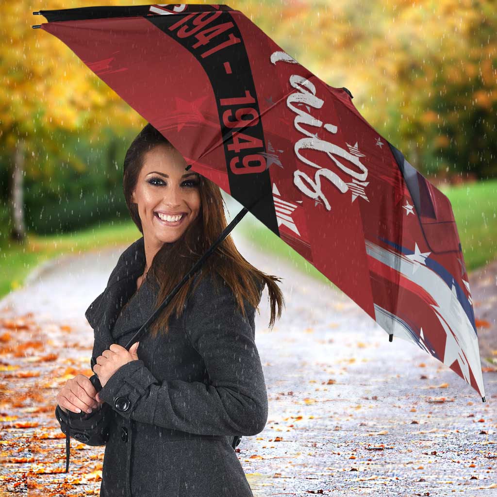 Tuskegee Airmen Red Tails Umbrella Straighten Up and Fly Right - Black Red - Wonder Print Shop