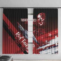 Tuskegee Airmen Red Tails Window Curtain Straighten Up and Fly Right - Black Red - Wonder Print Shop
