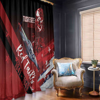 Tuskegee Airmen Red Tails Window Curtain Straighten Up and Fly Right - Black Red - Wonder Print Shop