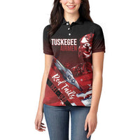Tuskegee Airmen Red Tails Women Polo Shirt Straighten Up and Fly Right - Black Red - Wonder Print Shop