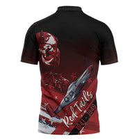Tuskegee Airmen Red Tails Zipper Polo Shirt Straighten Up and Fly Right - Black Red - Wonder Print Shop