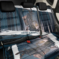 Merry Christmas Back Car Seat Cover Krampus in The Woods - Dark Teal LT7 - Wonder Print Shop