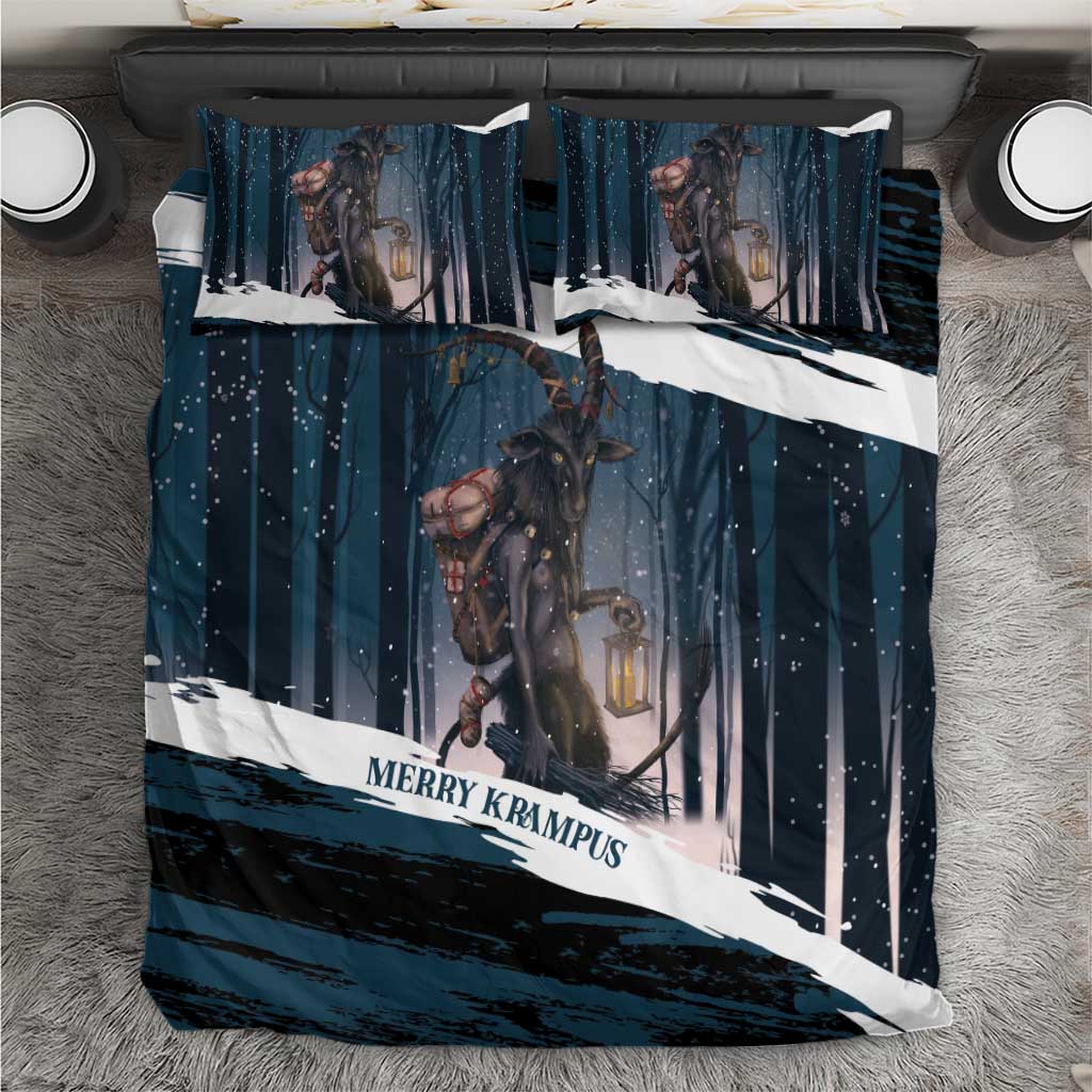 Merry Christmas Bedding Set Krampus in The Woods - Dark Teal LT7 - Wonder Print Shop