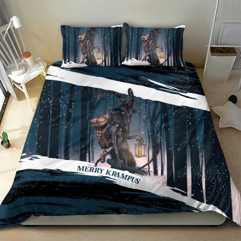 Merry Christmas Bedding Set Krampus in The Woods - Dark Teal LT7 - Wonder Print Shop