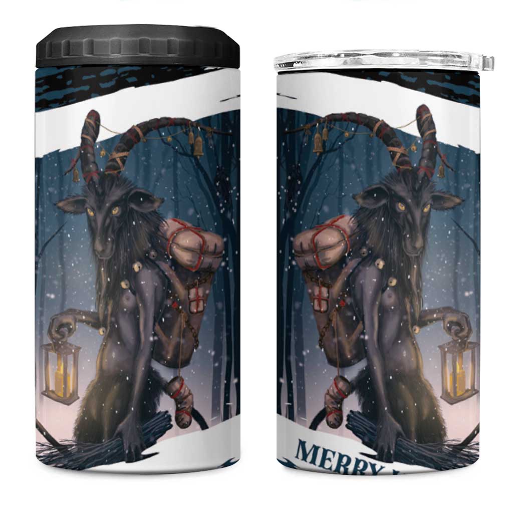Merry Christmas 4 in 1 Can Cooler Tumbler Krampus in The Woods - Dark Teal LT7 - Wonder Print Shop