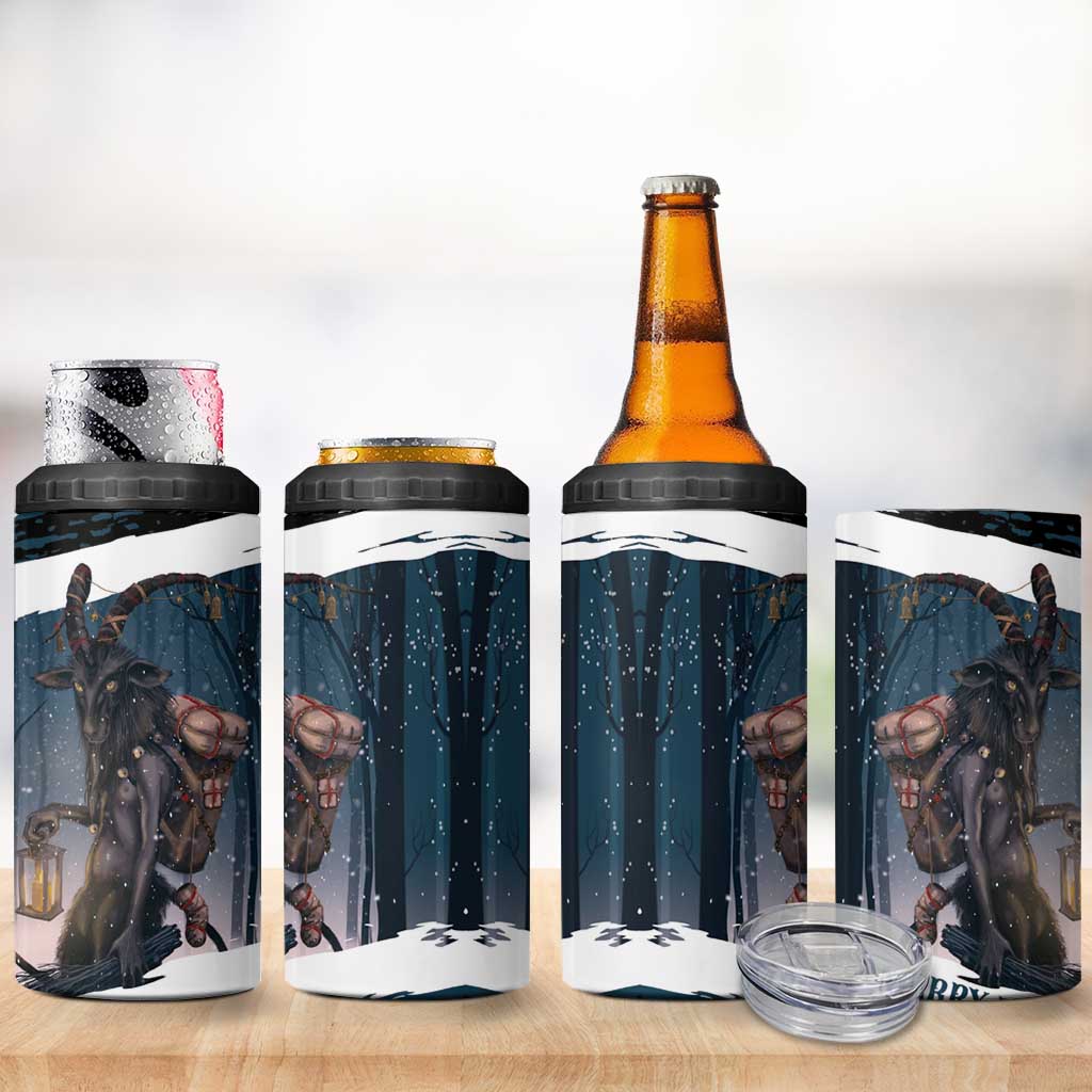 Merry Christmas 4 in 1 Can Cooler Tumbler Krampus in The Woods - Dark Teal LT7 - Wonder Print Shop