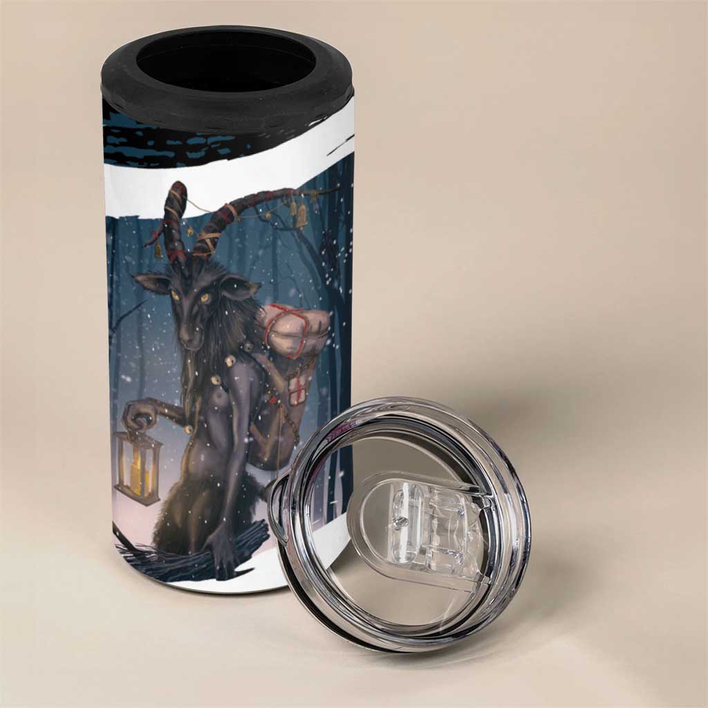 Merry Christmas 4 in 1 Can Cooler Tumbler Krampus in The Woods - Dark Teal LT7 - Wonder Print Shop