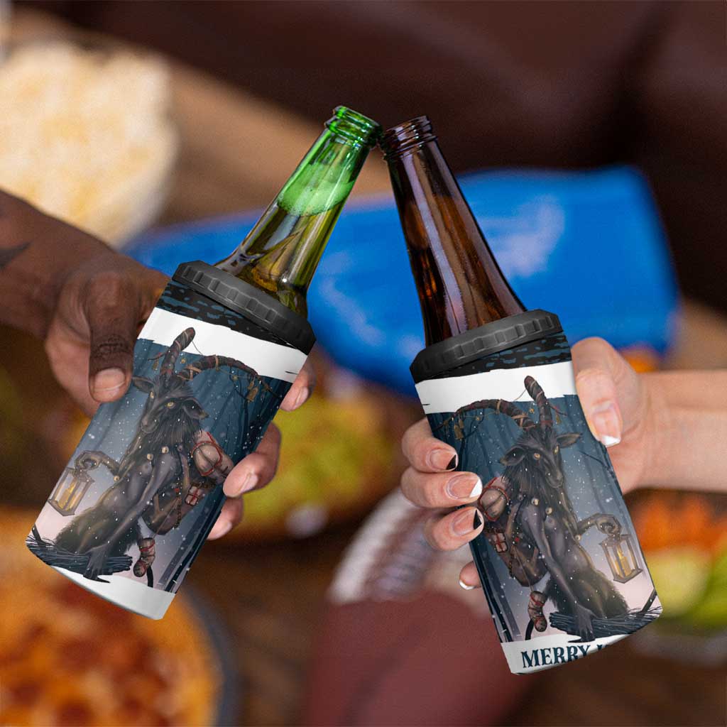 Merry Christmas 4 in 1 Can Cooler Tumbler Krampus in The Woods - Dark Teal LT7 - Wonder Print Shop