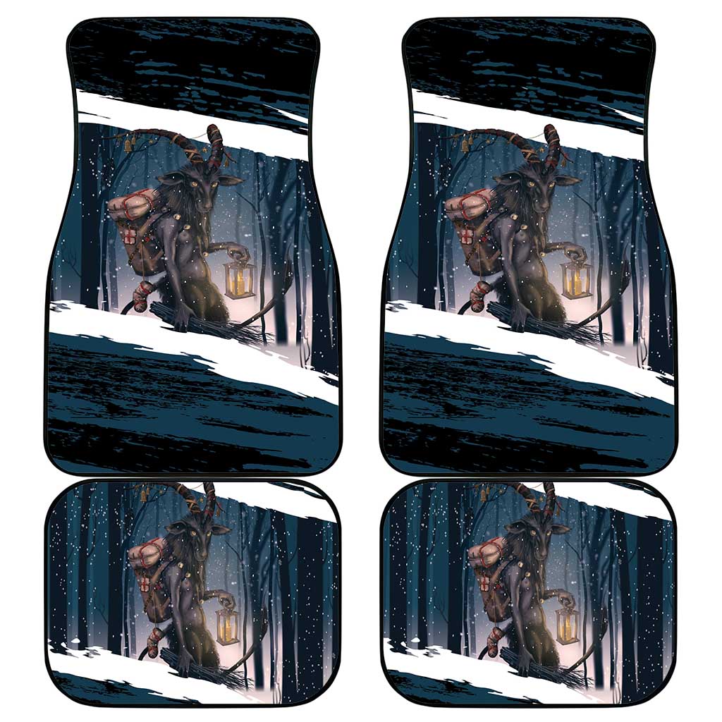 Merry Christmas Car Mats Krampus in The Woods - Dark Teal LT7 - Wonder Print Shop