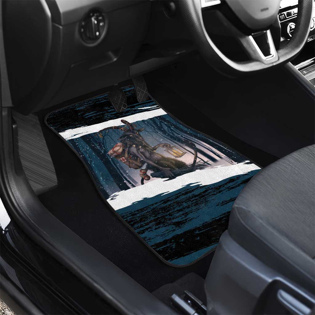 Merry Christmas Car Mats Krampus in The Woods - Dark Teal LT7 - Wonder Print Shop