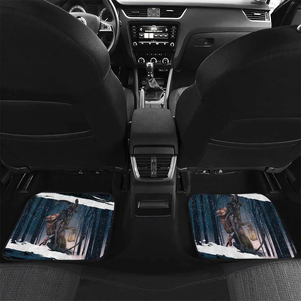 Merry Christmas Car Mats Krampus in The Woods - Dark Teal LT7 - Wonder Print Shop