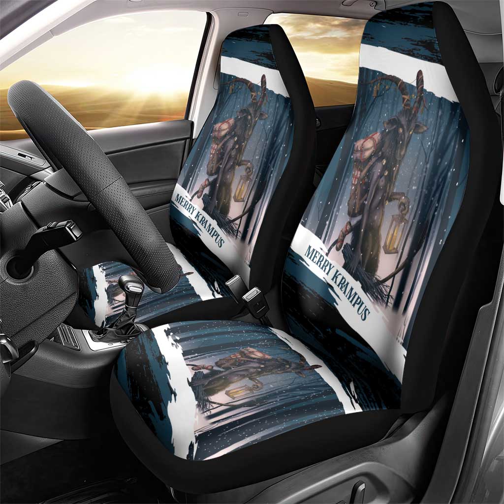 Merry Christmas Car Seat Cover Krampus in The Woods - Dark Teal LT7 - Wonder Print Shop