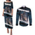 Merry Christmas Couples Matching Puletasi and Long Sleeve Button Shirt Krampus in The Woods - Dark Teal LT7 - Wonder Print Shop