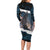 Merry Christmas Family Matching Long Sleeve Bodycon Dress and Hawaiian Shirt Krampus in The Woods - Dark Teal LT7 - Wonder Print Shop