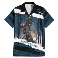 Merry Christmas Family Matching Mermaid Dress and Hawaiian Shirt Krampus in The Woods - Dark Teal LT7 - Wonder Print Shop