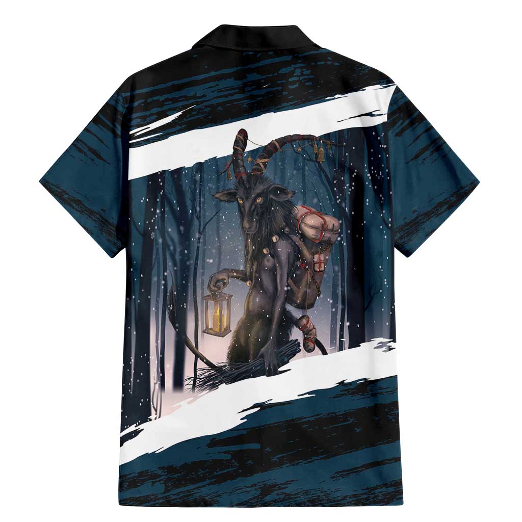Merry Christmas Family Matching Mermaid Dress and Hawaiian Shirt Krampus in The Woods - Dark Teal LT7 - Wonder Print Shop