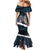 Merry Christmas Family Matching Mermaid Dress and Hawaiian Shirt Krampus in The Woods - Dark Teal LT7 - Wonder Print Shop