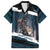 Merry Christmas Family Matching Puletasi and Hawaiian Shirt Krampus in The Woods - Dark Teal - Wonder Print Shop
