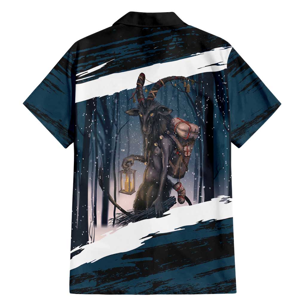 Merry Christmas Family Matching Puletasi and Hawaiian Shirt Krampus in The Woods - Dark Teal - Wonder Print Shop
