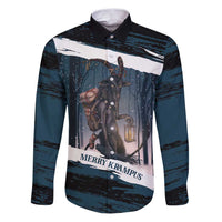 Merry Christmas Family Matching Puletasi and Hawaiian Shirt Krampus in The Woods - Dark Teal - Wonder Print Shop