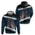 Merry Christmas Hoodie Krampus in The Woods - Dark Teal - Wonder Print Shop