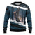 Merry Christmas Ugly Christmas Sweater Krampus in The Woods - Dark Teal - Wonder Print Shop