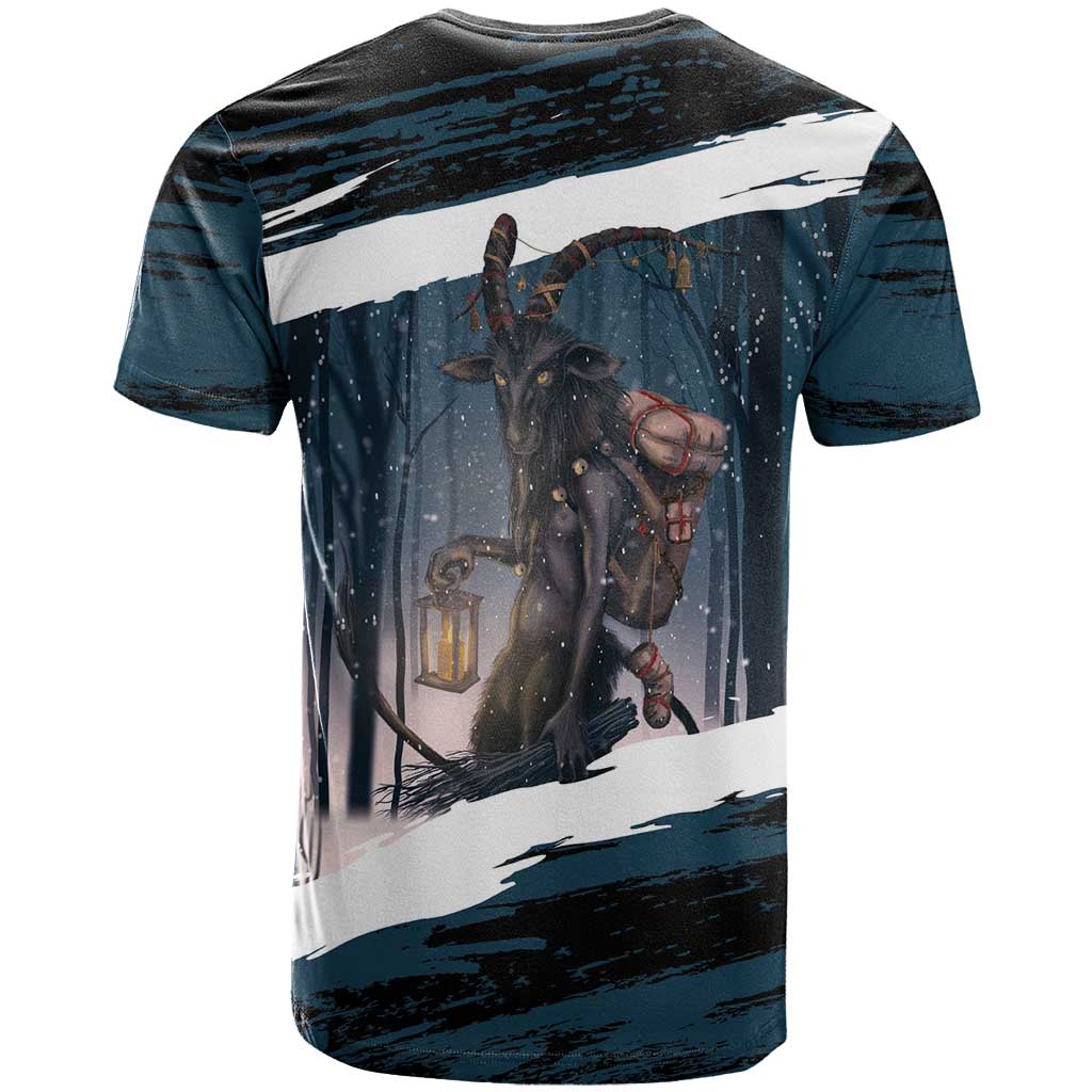 Merry Christmas T Shirt Krampus in The Woods - Dark Teal - Wonder Print Shop
