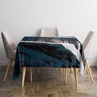 Merry Christmas Tablecloth Krampus in The Woods - Dark Teal - Wonder Print Shop