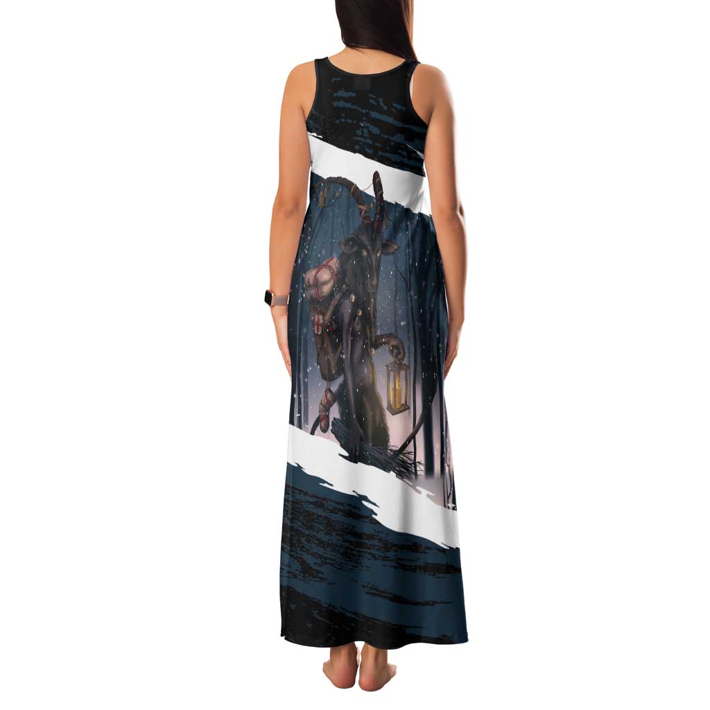 Merry Christmas Tank Maxi Dress Krampus in The Woods - Dark Teal - Wonder Print Shop
