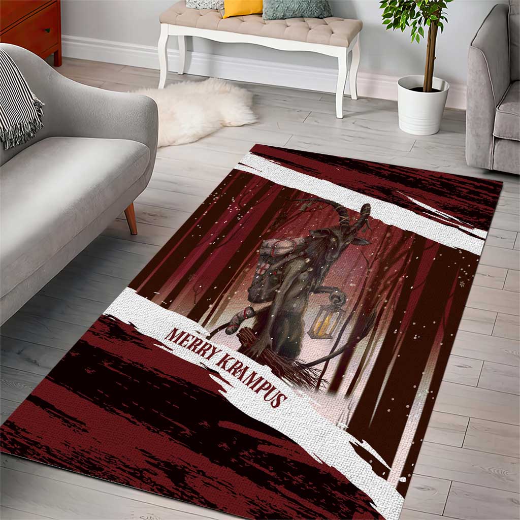 Merry Christmas Area Rug Krampus in The Woods - Red LT7 - Wonder Print Shop