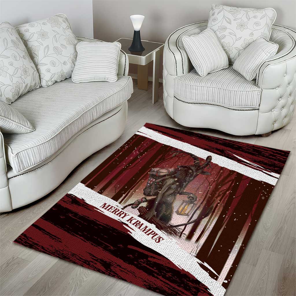 Merry Christmas Area Rug Krampus in The Woods - Red LT7 - Wonder Print Shop