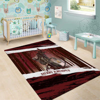 Merry Christmas Area Rug Krampus in The Woods - Red LT7 - Wonder Print Shop