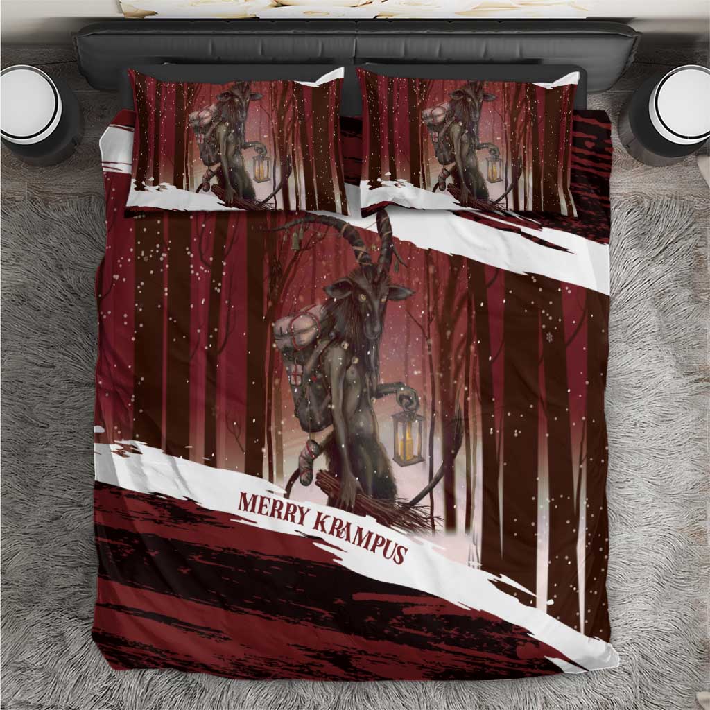 Merry Christmas Bedding Set Krampus in The Woods - Red LT7 - Wonder Print Shop