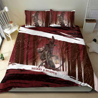 Merry Christmas Bedding Set Krampus in The Woods - Red LT7 - Wonder Print Shop