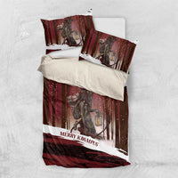 Merry Christmas Bedding Set Krampus in The Woods - Red LT7 - Wonder Print Shop